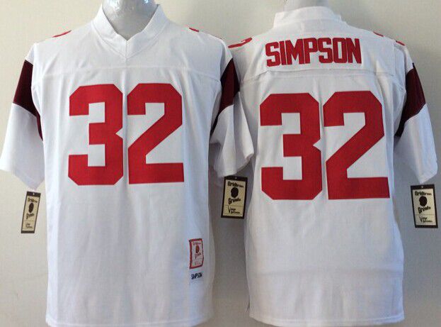 Men USC Trojans 32 Simpson White 2025 NCAA Jersey